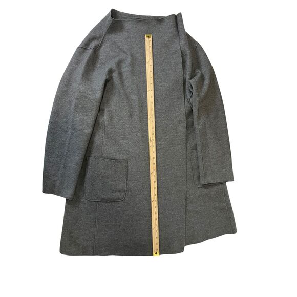 Eileen Fisher Gray 100% Wool Open Front Coat Size L - Picture 4 of 7